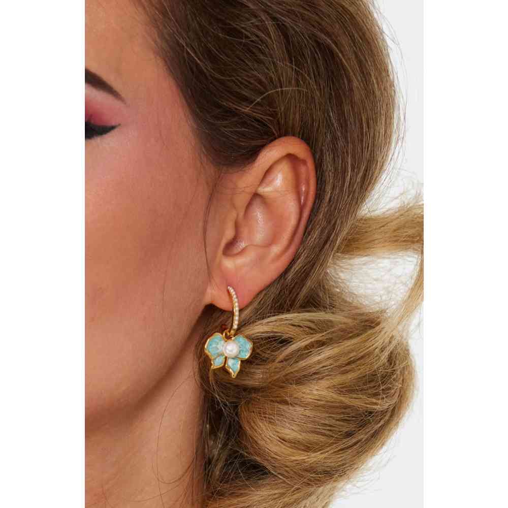 Voodoo Vixen - Flower Charm Hoop Des boucles d'oreilles - Couleur or